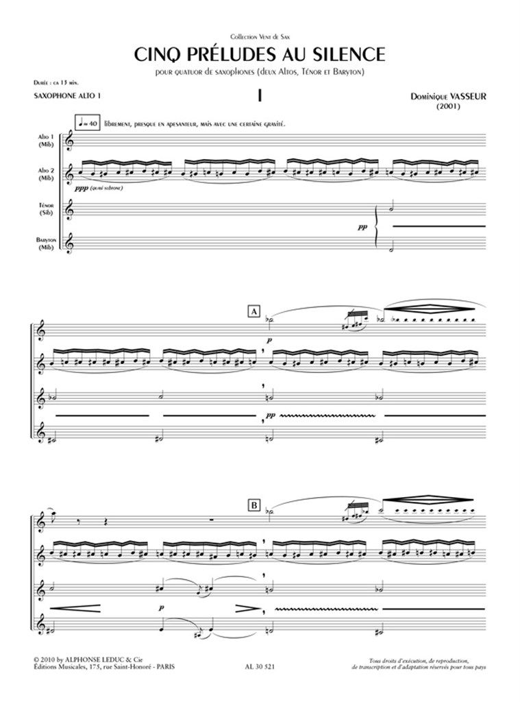 Vasseur: 5 preludes au silence